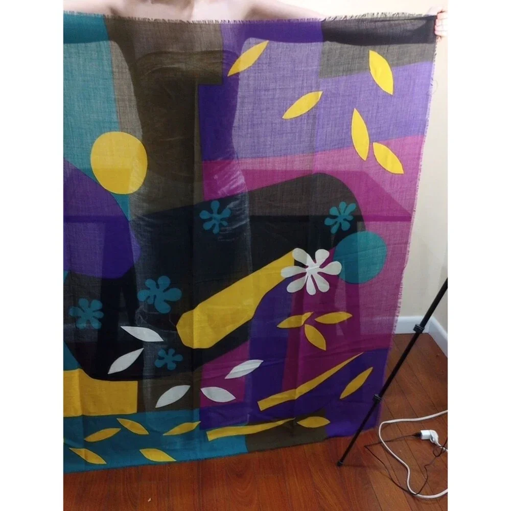 Renard Bold Abstract Wool And Silk Blend Scarf 54